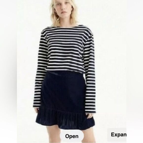NWT J Crew PEPLUM VELVET SKIRT Item H2657 Lined Pockets $79.5 Size: S - Picture 1 of 4